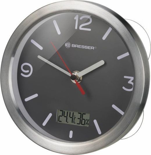 NoName zegar ścienny MyTime Bath 25 cm srebrno-szary twm_422519