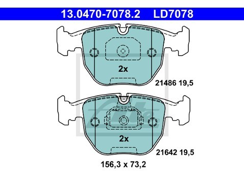 ATE Klocki hamulcowe - komplet 13.0470-7078.2