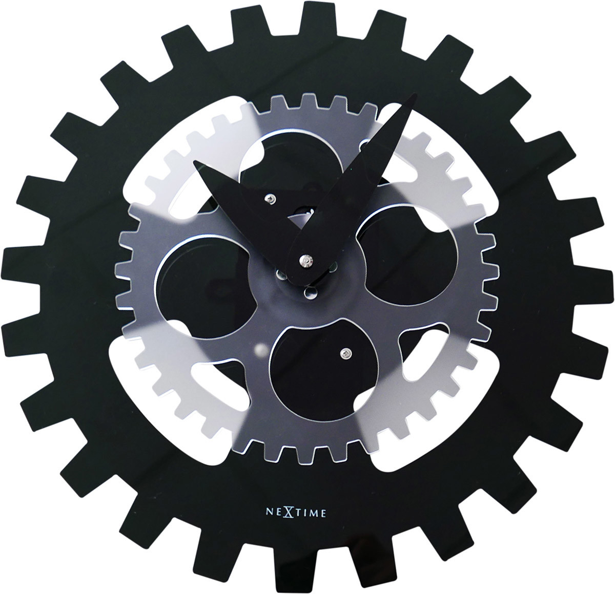 Nextime Zegar ścienny Moving Gears czarny by 3241 ZW