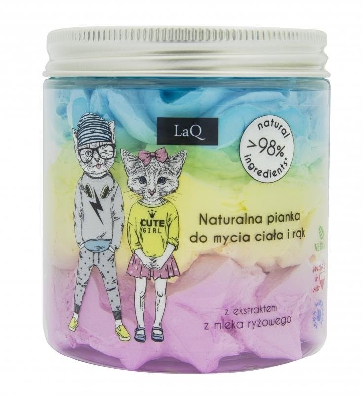 LaQ Naturalna pianka do mycia ciała i rąk o zapachu gumy balonowej z ekstraktem z mleka ryżowego 250ml 82819-uniw