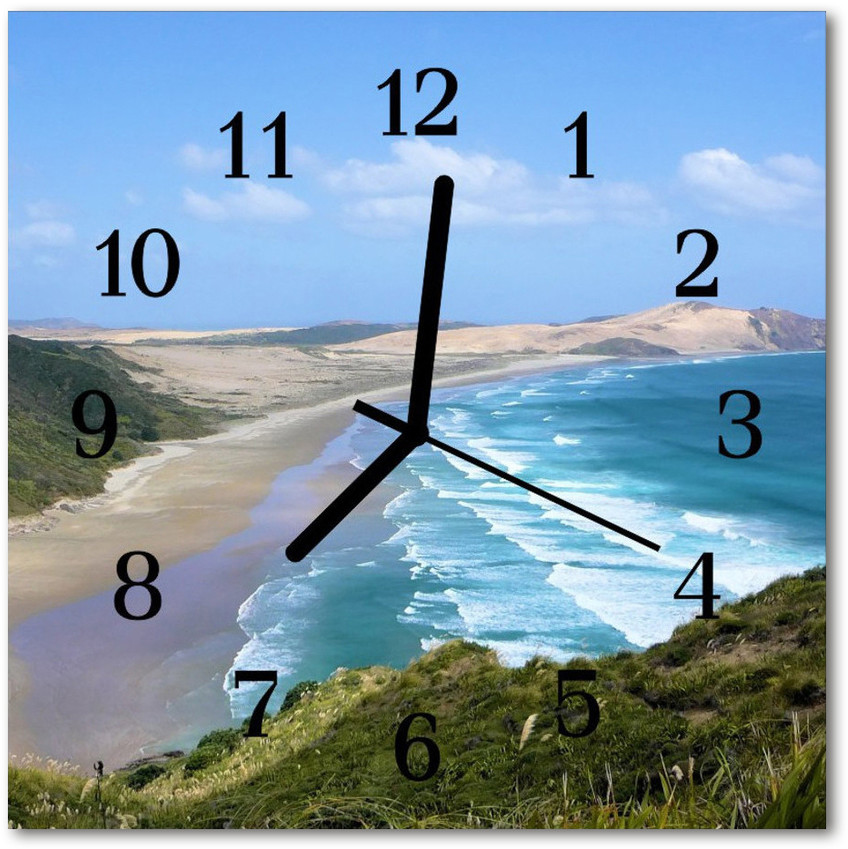 tulup pl Zegar szklany kwadratowy Wybrzeże 30x30cm