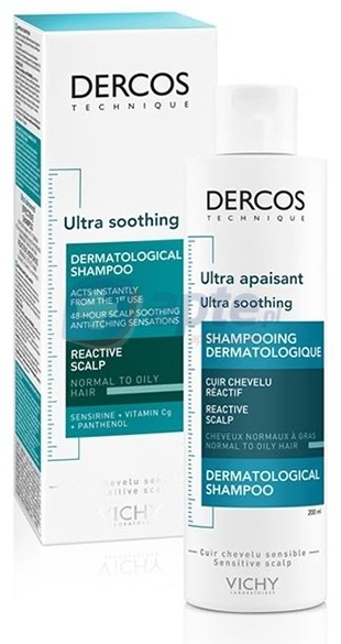 Vichy Dercos szampon ultrakojący do włosów normalnych i przetłuszczających się 200ml