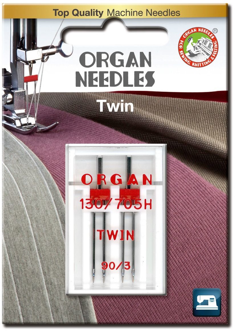 Organ Igła podwójna półpłaska 130/705H TWIN 90/3mm 2 szt. blistr
