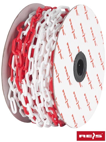 R.E.I.S TRAFFIC-CHAIN_6 - Łańcuch z polietylenu BIAŁO CZERWONY - 25 mb.