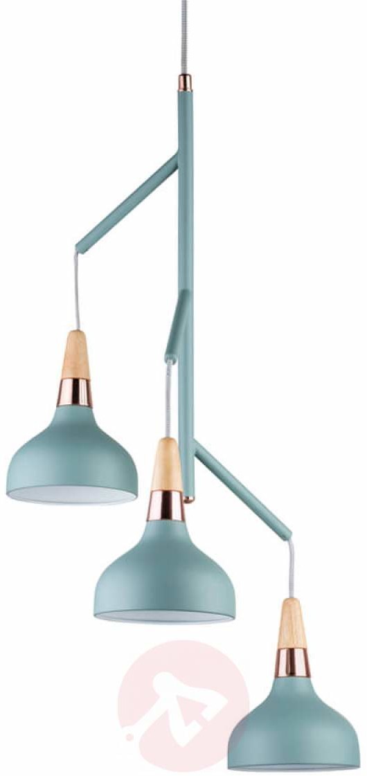 Juna - 3-punktowa lampa wisząca turkusowym kolorze