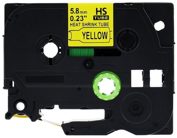 Brother Aimotech Rurka koszulka) termokurczliwa zamiennik do 5.8mm/1.5m żółta czarny nadruk HSE-611 HSE611