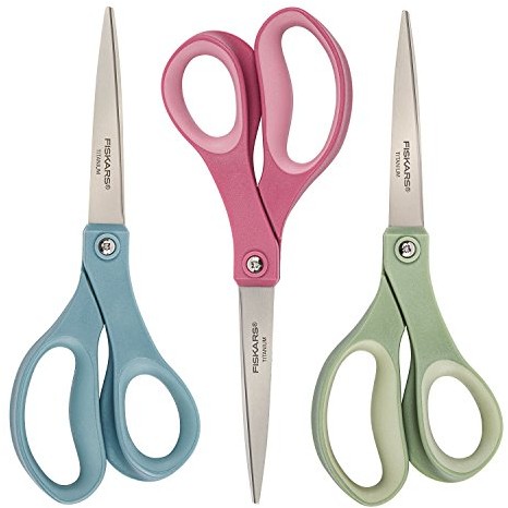 Fiskars 8 inch Titanium Soft Grip Scissors, Color by 154090-1029