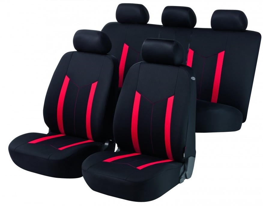 Walser zestaw pokrowców na siedzenia Hastings czerwony/czarny
