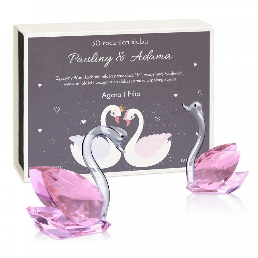 Murrano Kryształowe Łabędzie dla Pary 30. Rocznica Ślubu KRSZ-LB-024