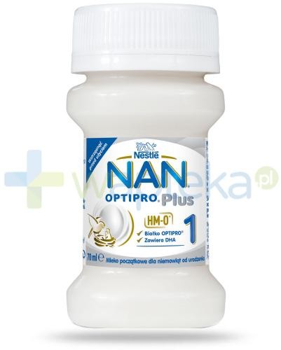 Nestle NAN OPTIPRO Plus 1 HM-0 Mleko początkowe w płynie dla niemowląt od urodzenia 70 ml 1127528