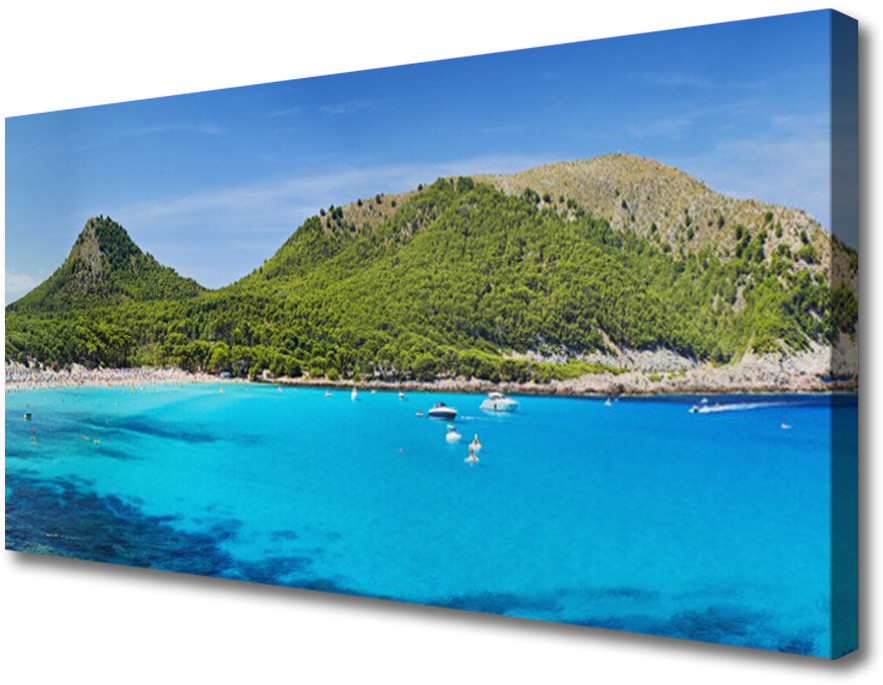 PL Tulup Obraz Canvas Góry Morze Krajobraz 125x50cm