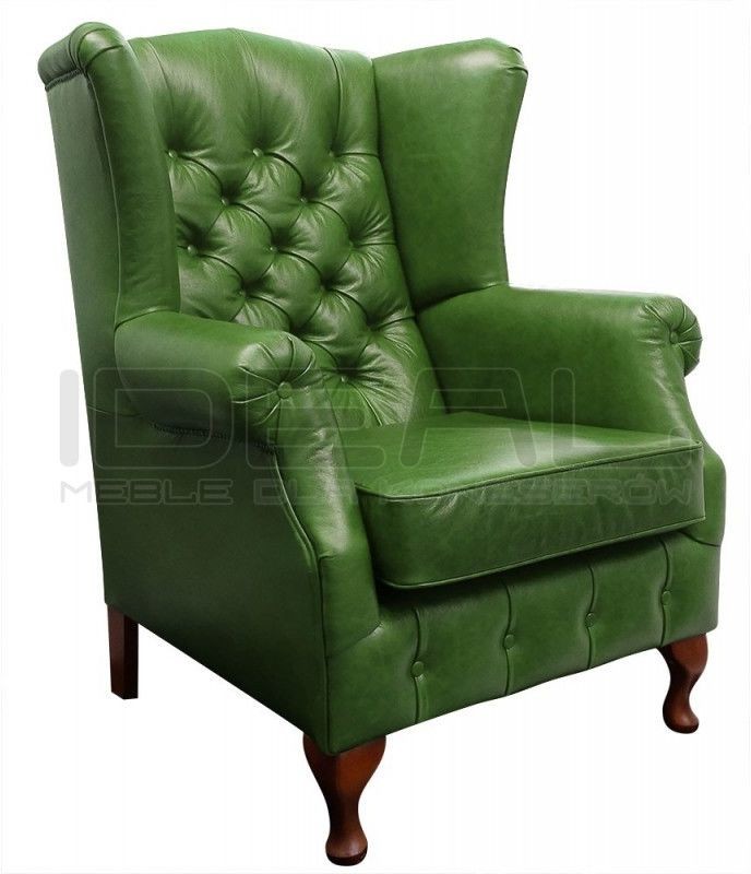 Wyprodukowano w polsce dla ideal meble Fotel Chesterfield Uszak Old skóra