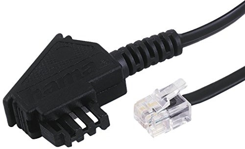 Hama kabel telefoniczny uniwersalny (TAE-F-Stecker  Modular-Kupplung 6P4 °C) Czarny, standardowe opakowanie, czarny 00044821