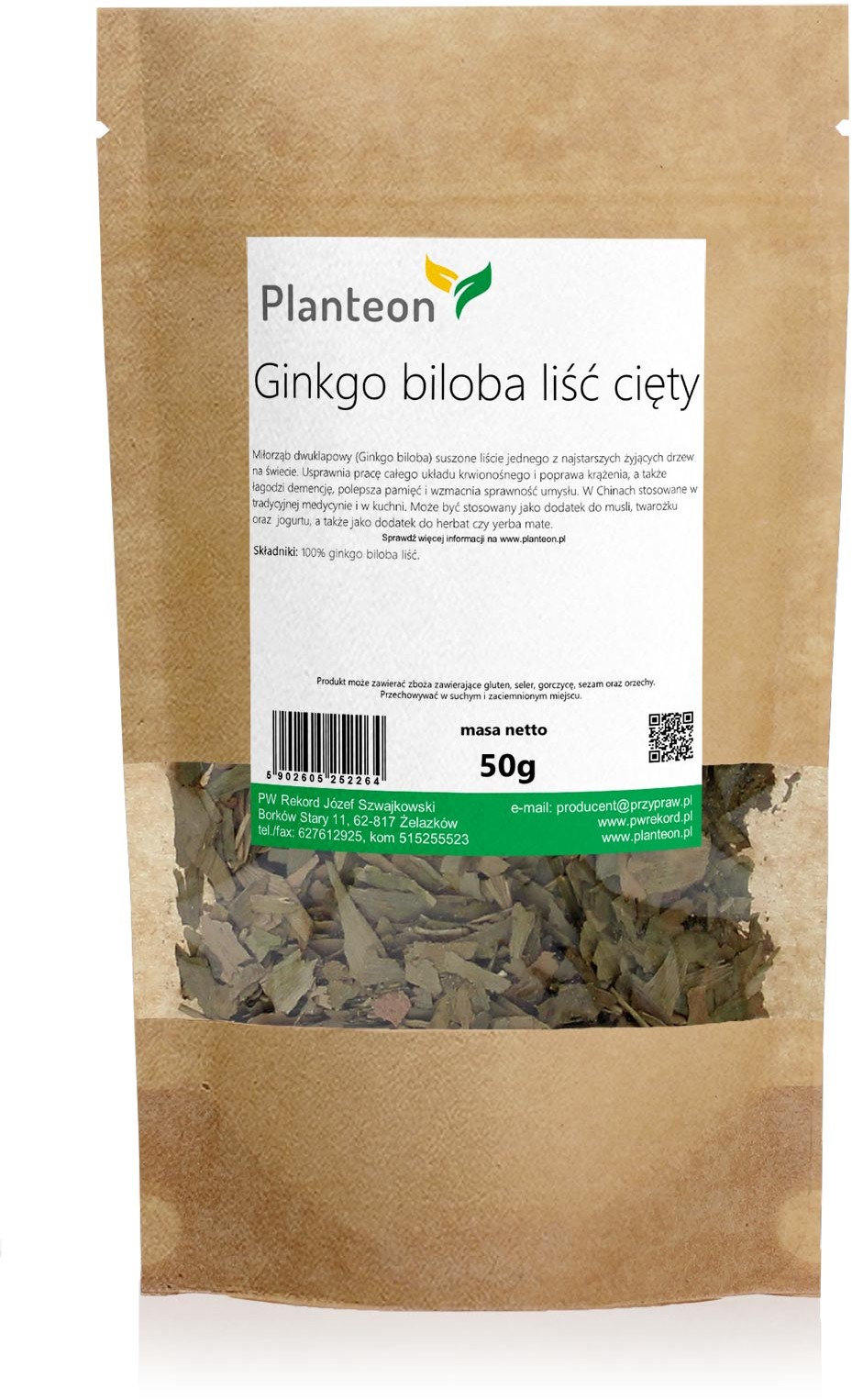 Planteon Ginkgo biloba liść cięty 5kg 2-0065-03-6