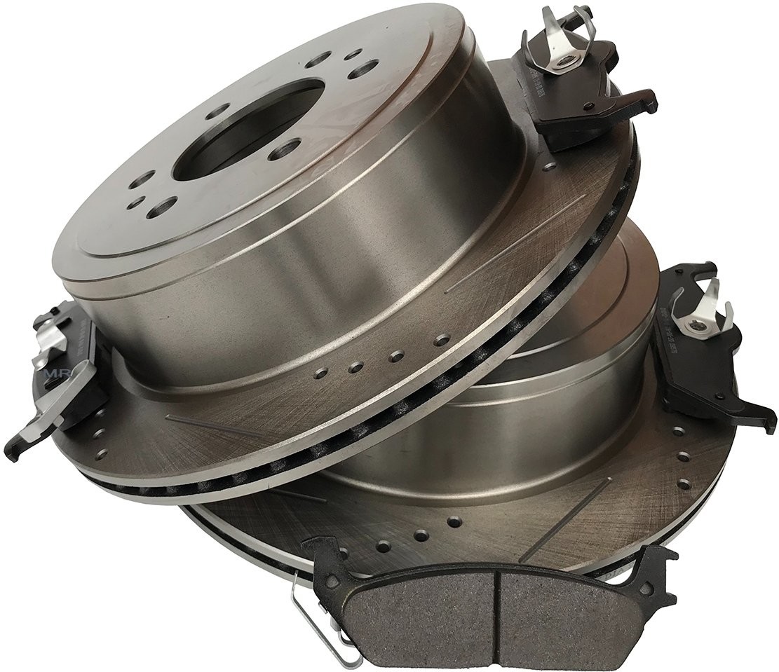 Tylne klocki + WIERCONE NACINANE tarcze hamulcowe 6 szpilek Ford F-150 F150 2004-2011 145521-PER+D1012 glass