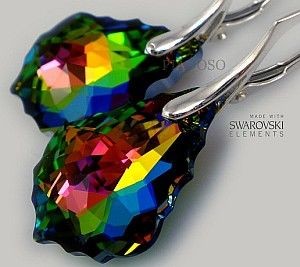 Swarovski UNIKAT kolczyki VITRAIL SREBRO
