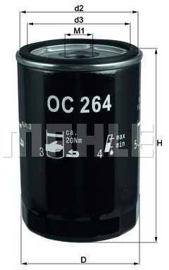 Mahle FILTR OLEJU KNECHT OC 264 AUDI/SEAT/SKODA/VW OC 264