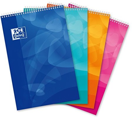 OXFORD Polypro notatnik A4 160 stron, perforowany 210 x 315 sejs biały/turkusowy/pomarańczowy/różowy 400080677
