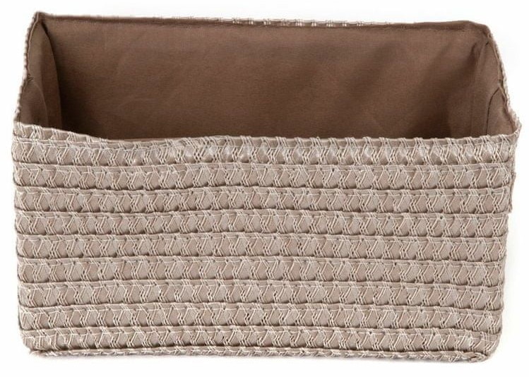 Compactor Kosz do przechowywania LILOU tkany polipropylen 23 x 15 x 12 cm Taupe szaro beżowy