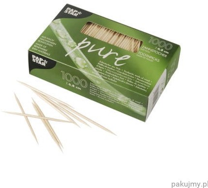 PapStar Wykałaczki drewniane 1000 sztuk 6,8 cm 12735