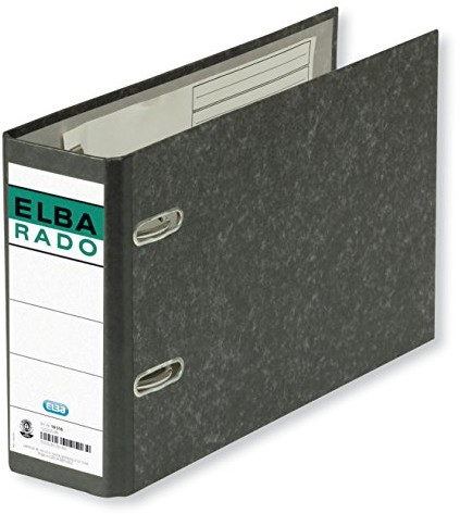 Elba 100022636 Ordner rado (A5 pionowy, szerokość grzbietu 7,5 cm, wklejoną na plecy), czarny, czarny 4002030105164