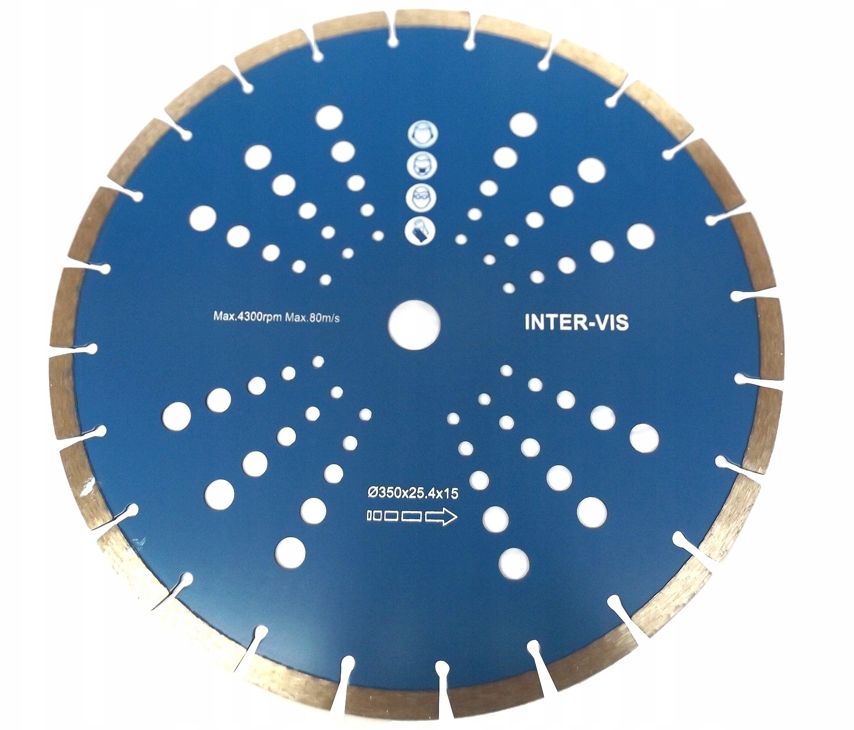 INTER-VIS Tarcza diamentowa segment 350 x 25.4 x 12mm I-vis