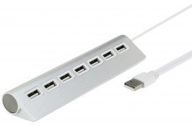 Ultron USB-Hub 2.0 7-Port UH-402 srebrne aluminium Hub 7-Port,,,,, 104091 104091