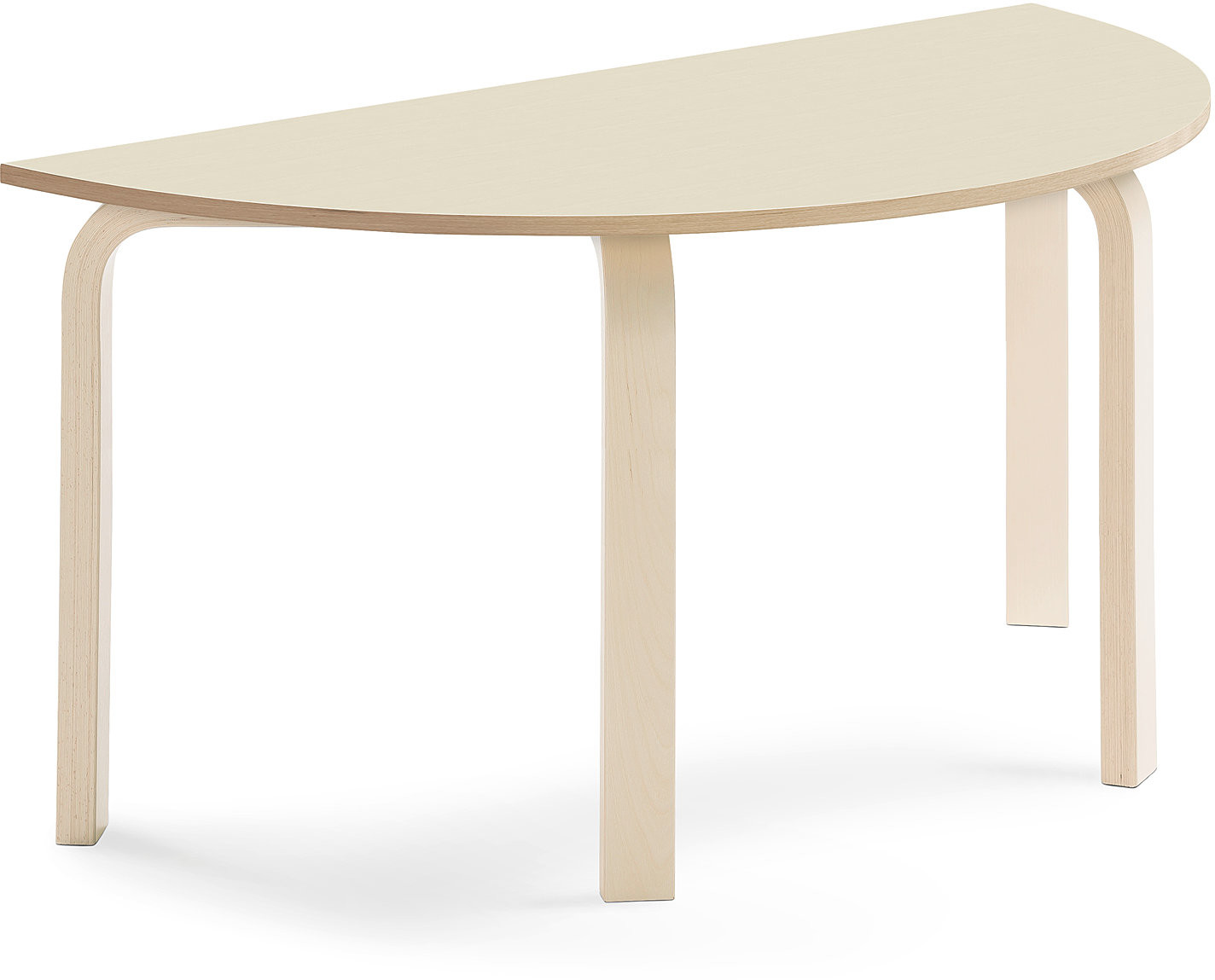 AJ Produkty Stół ELTON, półokrągły, 1200x600x590 mm, brzoza laminat, brzoza