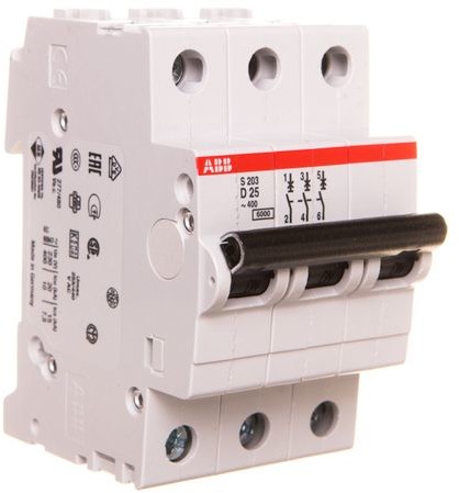 ABB Wyłącznik nadprądowy 3P D 25A 6kA AC S203-D25 2CDS253001R0251