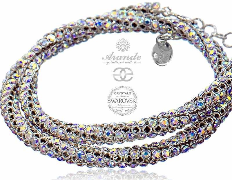 Swarovski Arande NOWOŚĆ BRANSOLETKA NASZYJNIK AURORA CRYSTALLIZED SREBRO 700753