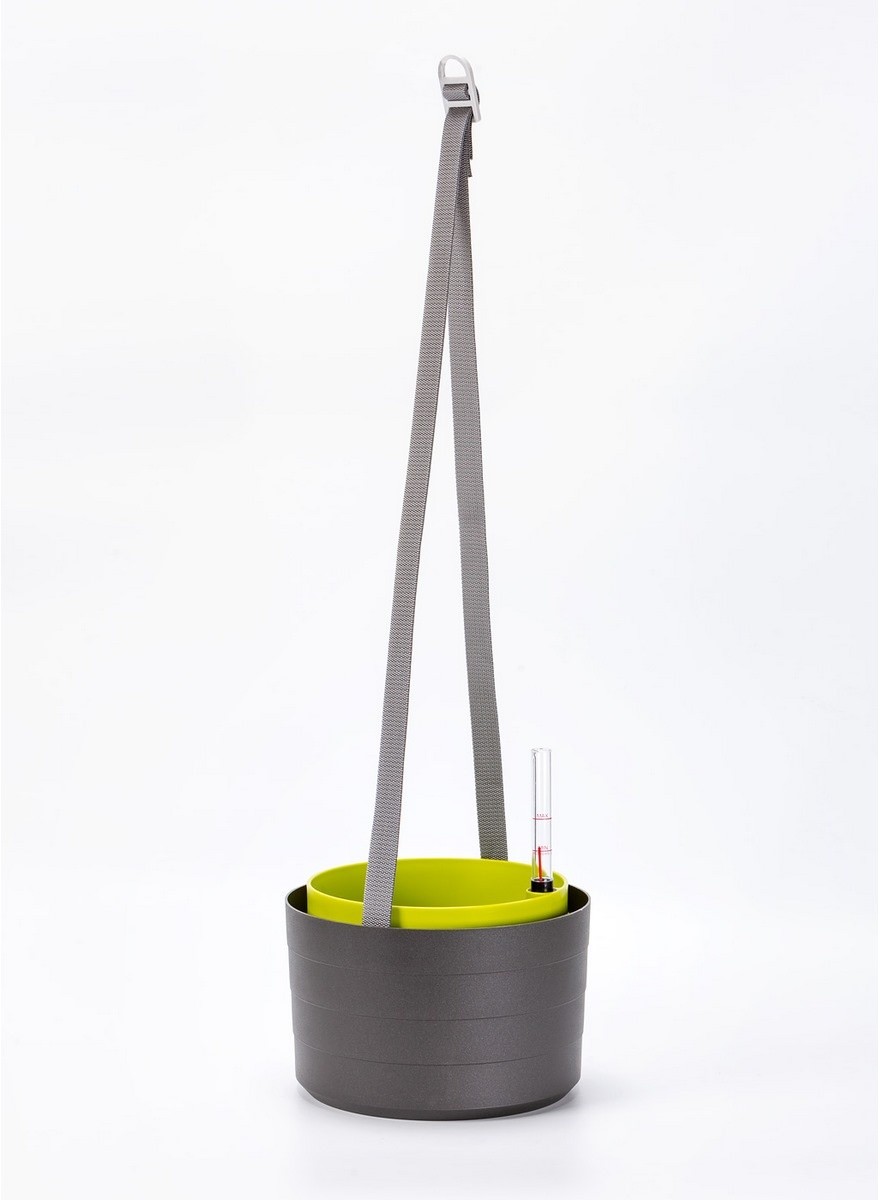 Plastia Doniczka samonawadniająca wisząca Berberis antracytowy + zielony, śr. 26 cm