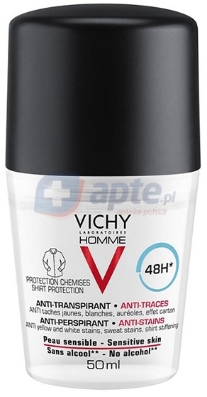 Vichy HOMME dezodorant w kulce przeciw śladom 50ml
