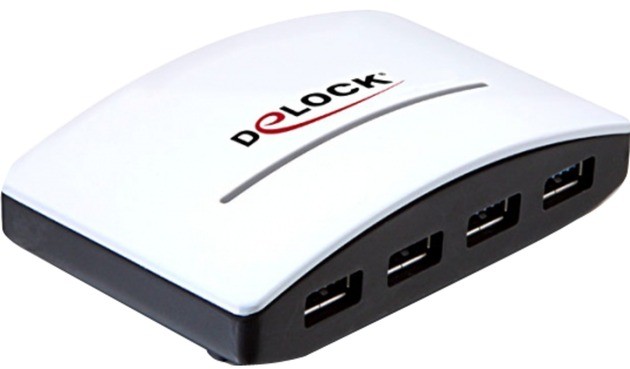 Delock USB 3.0 External HUB 4 Port 5000 Mbit/s Czarny, Biały, Hub USB