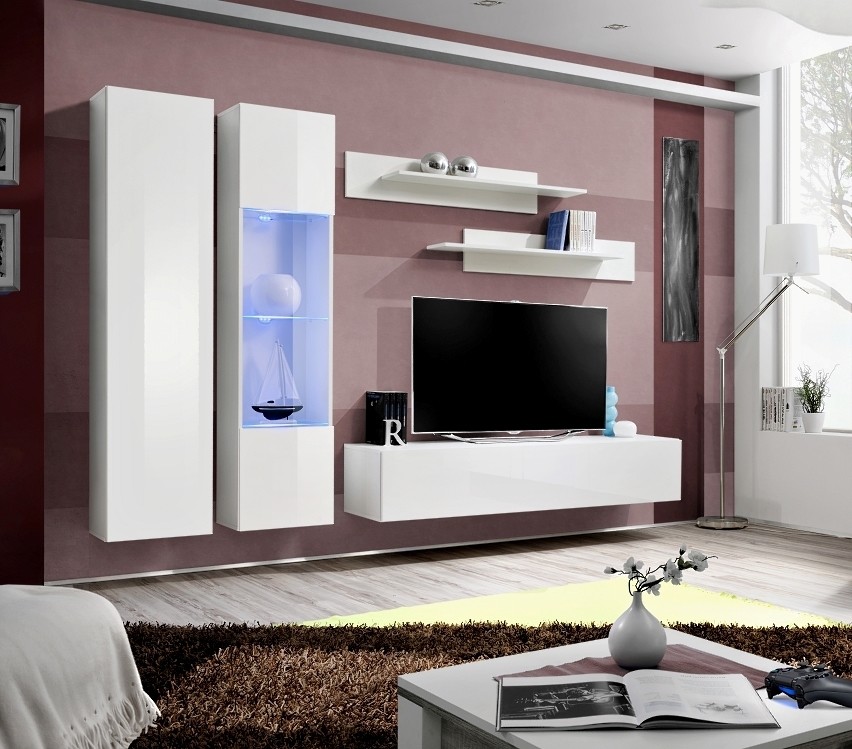 MEBLOŚCIANKA FLY A5 BIAŁY MAT/BIAŁY POŁYSK + LED 23 WW FY A5