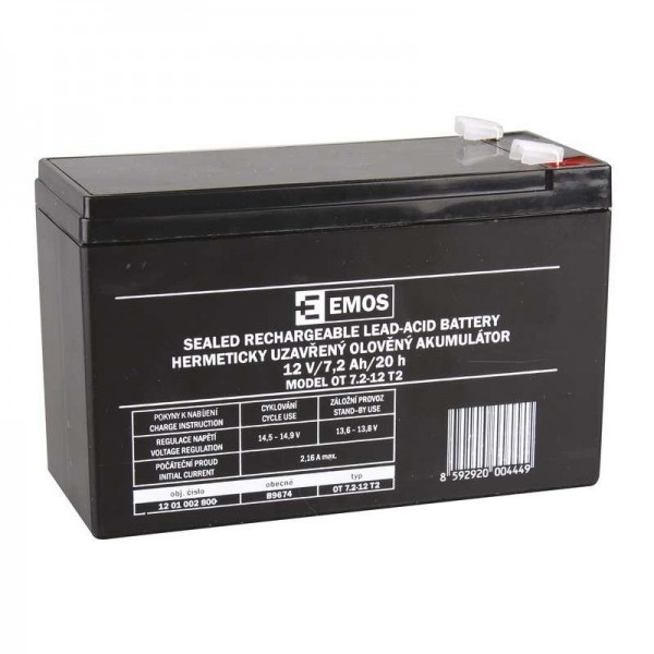 AGM Emos Akumulator 12V 7.2Ah F6.3 B9674 B9674