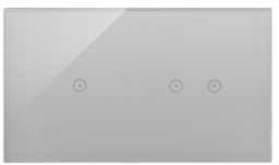 KONTAKT-SIMON Simon Touch ramki Panel dotykowy S54 Touch, 2 moduły, 1 pole dotykowe + 2 pola dotykowe poziome, srebrna mgła DSTR212/71 DSTR212/71