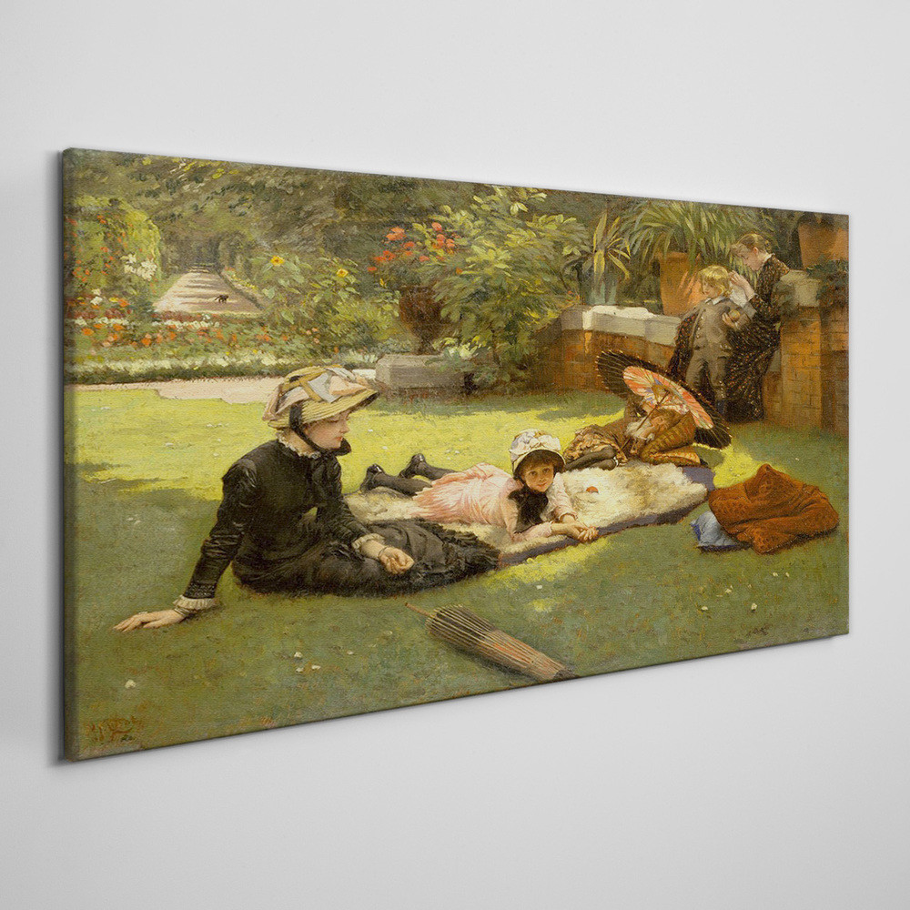 PL Coloray Obraz na Płótnie park dzieci drzewa kwiaty 120x60cm
