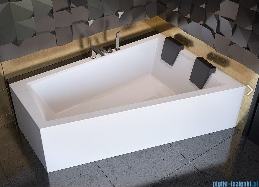 Besco Intima Duo 180x125cm wanna asymetryczna prawa + obudowa + czarny syfon #WAID-180-NP/#OAP-180-INT/19977 |