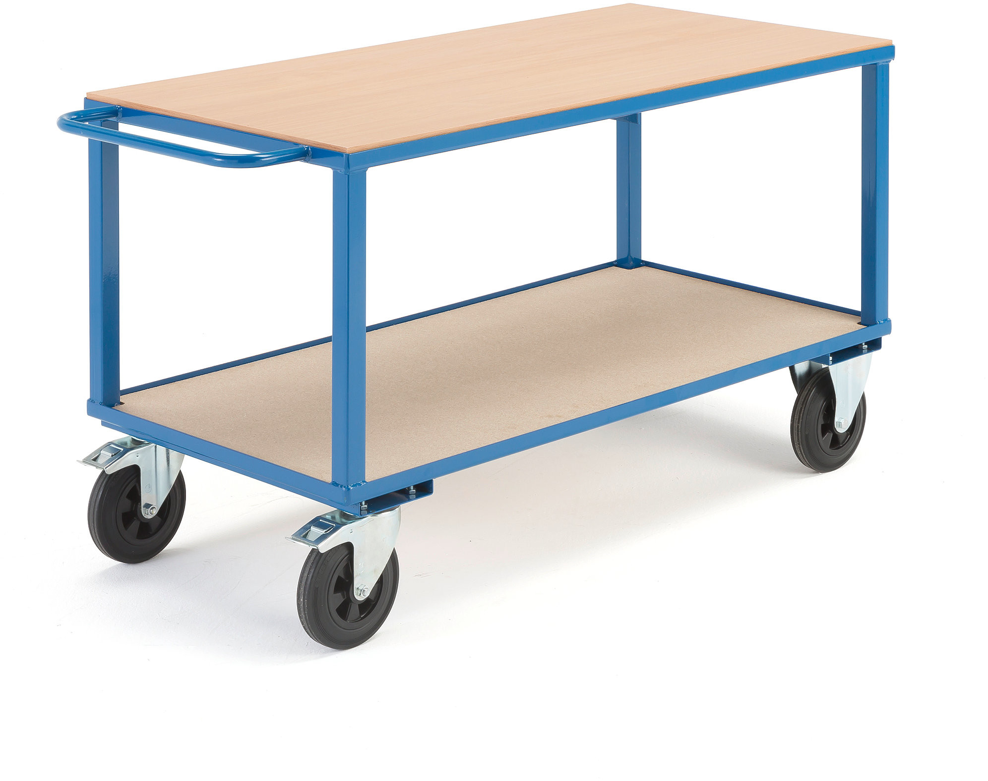 AJ Produkty Wózek warsztatowy, hamulce, 2 koła skrętne, 600 kg, 1400x700x830 mm