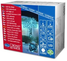Konstsmide Konstsmide 3627-440 Micro LED łańcuch świetlny / na zewnątrz (IP44) / transformator zewnętrzny 24 V / 40 jasnoniebieskich diod / czarny kabel 3627-440