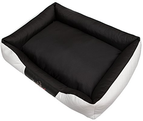 Hobbydog r3cepbcz5 koszyk na łóżko dla psa/na sofę/Cesar Perfect ze sztucznej skóry, kodura, biały/czarny, rozmiar R3, 95 x 73 x 23 cm 5902052048021