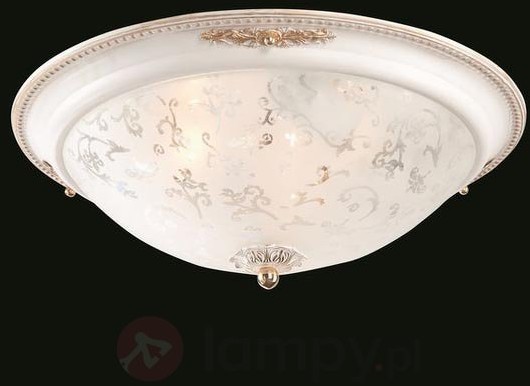 Szklana lampa sufitowa Diametrik - białe złoto