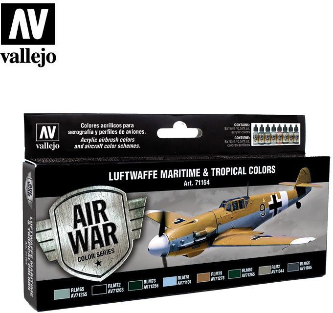 Vallejo Zestaw Air War 8 farb - Luftwaffe Maritime And Tropical Colors Vallejo 71164