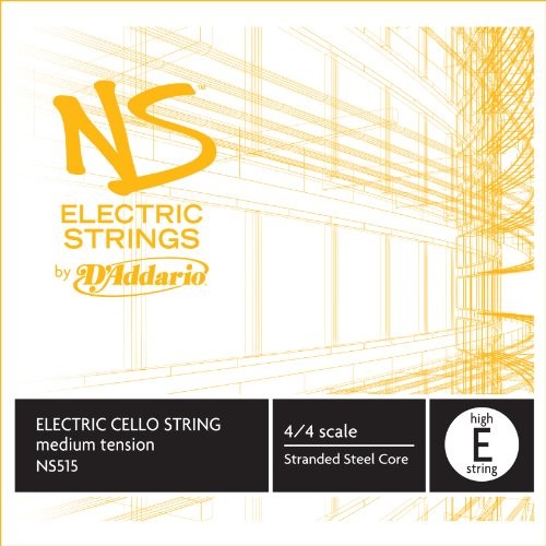 DAddario NS Elektryczny 4/4 skala średniego napięcia pojedynczy sznur wysokiego E do wiolonczeli NS515