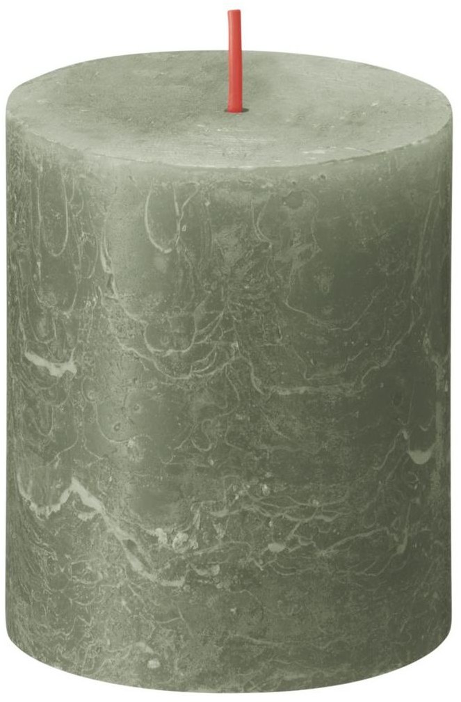 Bolsius Świeca pieńkowa Rustic Shine oliwkowa wys. 8 cm