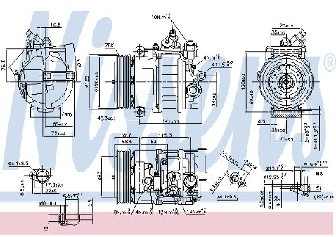 NISSENS SPRĘŻARKA KLIMATYZACJI NISSENS 890322 MERCEDES C/CLC/CLK/E/SLK 180/200/230 07 NISSENS 890322