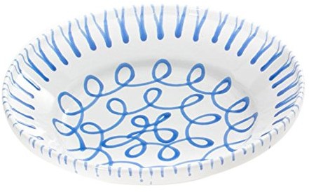 Gmundner Keramik Manufaktur GmbH Gmundner ceramika manufaktura 0102rsoh32 blaugeflammt opaska na włosy bez ucha, miska średnica 32 cm