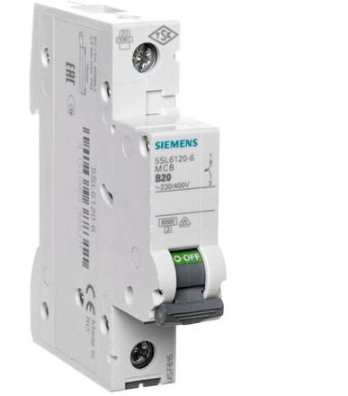 Siemens Wyłącznik nadprądowy 1P B 20A 6kA AC 5SL6120-6