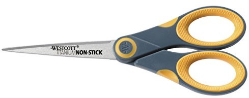Westcott Nożyce do cięcia  azotkiem tytanu NON Stick Soft Grip, szary/żółty, 18 cm E-33670 00