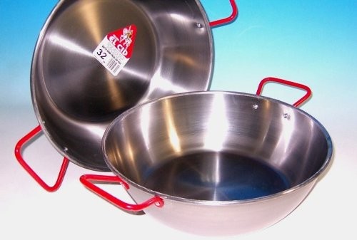 La Ideal Głębokość patelnia z Hiszpanii, Paella miska, D = 50 cm, nierdzewna polerowana 18liter 10350